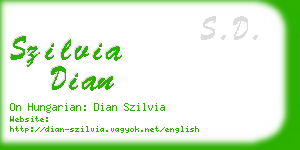 szilvia dian business card
